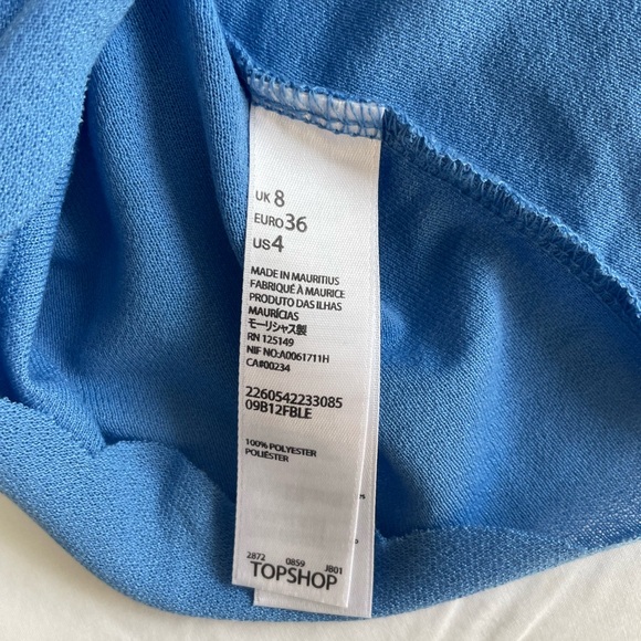 Zara Blue Scalloped Crop Top - Picture 3 of 4